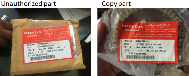 Honda hornet spare store parts price list