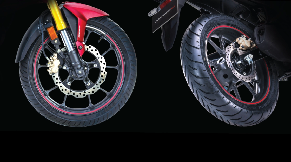 Wider Front and rear tyre